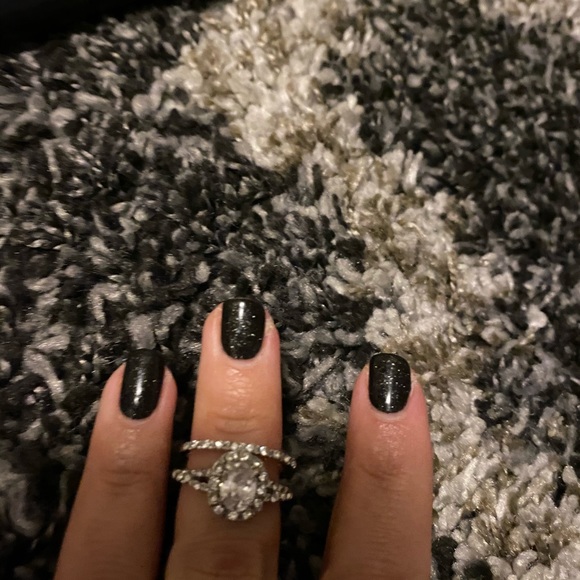 Gold silver two tone ring and band set - Picture 2 of 4